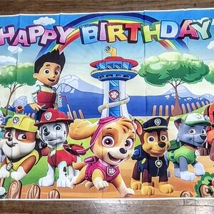 Paw Patrol vinyl 6 foot Birthday photo Backdrop